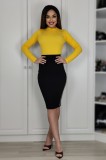 D786-9 Bluza casual cu capse decorativea