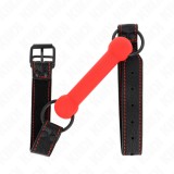 KINK - BONE GAG WITH LEATHERETTE STRAP RED ADJUSTABLE 41-57 CM, KINK COLLAR &amp; GAG