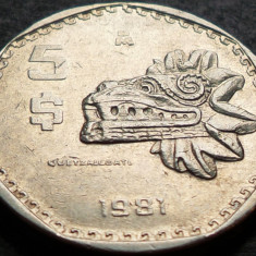 Moneda 5 PESOS - MEXIC, anul 1981 * cod 4429