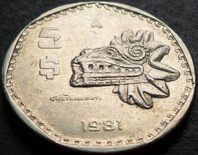 Moneda 5 PESOS - MEXIC, anul 1981 * cod 4429 foto