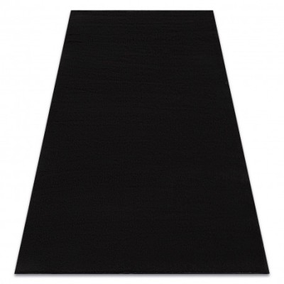 Covor de spalat modern LINDO negru, anti-alunecare, shaggy, 80x150 cm foto