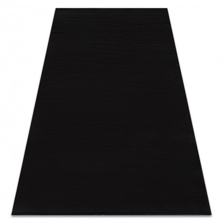 Covor de spalat modern LINDO negru, anti-alunecare, shaggy, 80x150 cm
