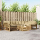 vidaXL Set de canapele de exterior cu pernă 7 pcs Alb și Bej Poliester 3390138
