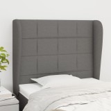 VidaXL Tăblie de pat cu aripioare gri &icirc;nchis 93x23x118/128 cm textil