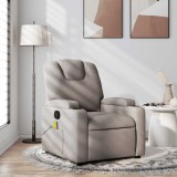 VidaXL Fotoliu de masaj rabatabil, gri taupe, material textil