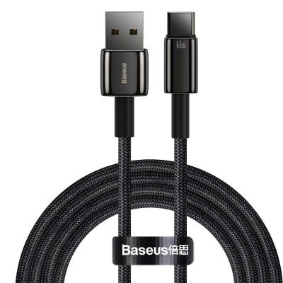 Baseus - Cablu de date (CATWJ-C01) - USB la Type-C, 66W, 2m - Negru foto
