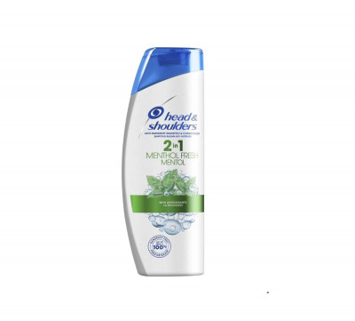 Sampon pentru par, Head and Shoulder&amp;rsquo;s 2 in 1 Menthol Fresh, anti-matreata, 360 ml foto