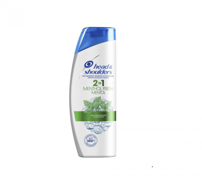 Sampon pentru par, Head and Shoulder&rsquo;s 2 in 1 Menthol Fresh, anti-matreata, 360 ml