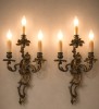 Superb set de aplice dimensiuni mari cu 3 brațe in stilul Rococo