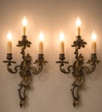 Superb set de aplice dimensiuni mari cu 3 brațe in stilul Rococo