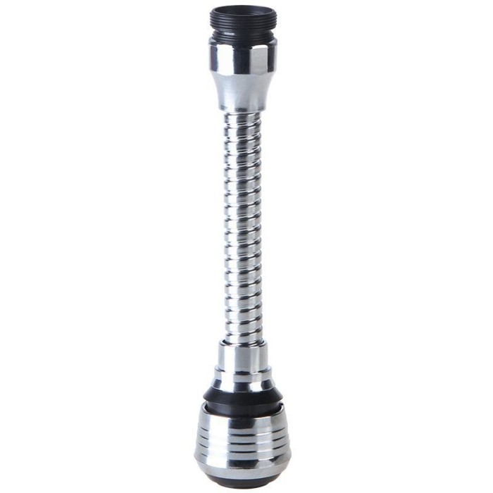 Extensie robinet, Inox/Plastic, 160 x 36 mm, Argintiu