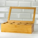 Recipient din bambus, cutie pentru depozitare plicuri ceai, 30x19x9,5 cm, Kinghoff