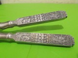 SPARGATOR de NUCI decor in relief cu scene cu SFANTUL OLAF si VIKINGI , Norvegia