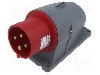 Conector alimentare AC, IEC 60309, IP44, 32A, 415V, 415V AC, 4 pini, AMPHENOL - 2CMA193322R1000