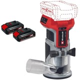 Einhell TP-ET 18 Li BL PXC + Twinpack CB - Masina de frezat 6 8 mm + Set 2 acumulatori Li-Ion 18 V 2.5 Ah