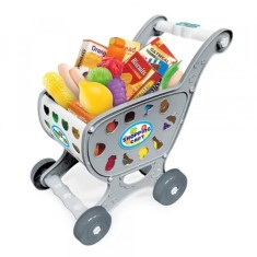 Carucior cumparaturi pentru copii fara accesorii 4 roti 29x28x18cm Gri 988-1 CWT foto