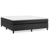 Cumpara ieftin Cadru de pat cu arcuri, negru, 160x200 cm, piele ecologica