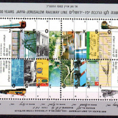 ISRAEL 1992, Locomotive, Transport, bloc neuzat, MNH