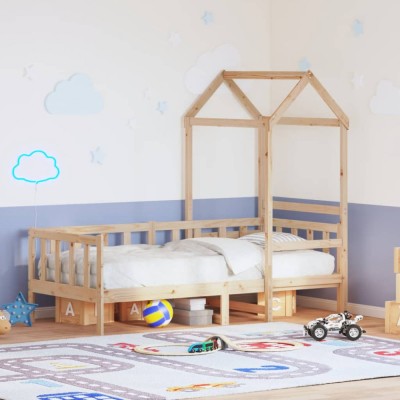 vidaXL Pat de zi cu acoperiș, 90x200 cm, lemn masiv de pin 3282210 foto