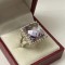 Superb inel argint vintage cu ametrin si zirconii
