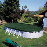 Summer Fun Prelata de piscina pentru iarna, verde, 725 cm, PVC, oval GartenMobel Dekor, vidaXL