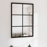 Oglindă de perete, negru, 60x40 cm, metal