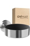 Suport pentru uscător de păr ovimar Ronne, oțel inoxidabil, argintiu, montaj pe perete prin găurire, cu amortizor pentru uscător de păr