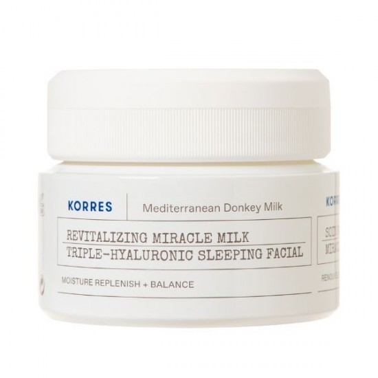 Lapte de măgăriță mediteranean Korres, lapte miraculos revitalizant, triplu acid hialuronic, tratament facial pentru somn 40 ml