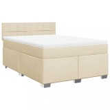Cumpara ieftin Pat continental cu saltea, crem, 140x200 cm, material textil