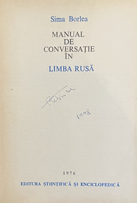 Manual de conversație &icirc;n limba rusă - Sima Borlea