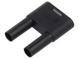 Conector banană 4mm 32A negru cu izolație