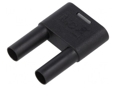Conector banană 4mm 32A negru cu izolație foto