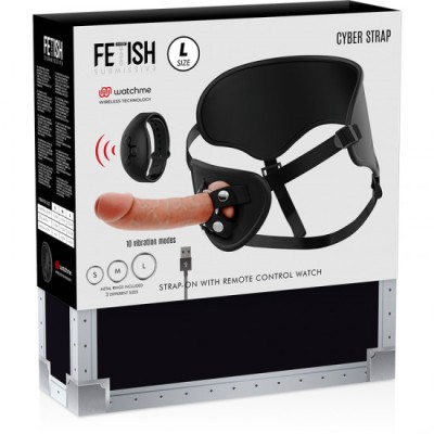 FETISH SUBMISSIVE CYBER STRAP - HARNESS WITH REMOTE CONTROL DILDO WATCHME L TECHNOLOGY foto