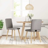 VidaXL Scaune de bucătărie, 2 buc., gri taupe, material textil