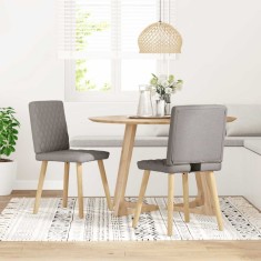 vidaXL Scaune de bucătărie, 2 buc., gri taupe, material textil