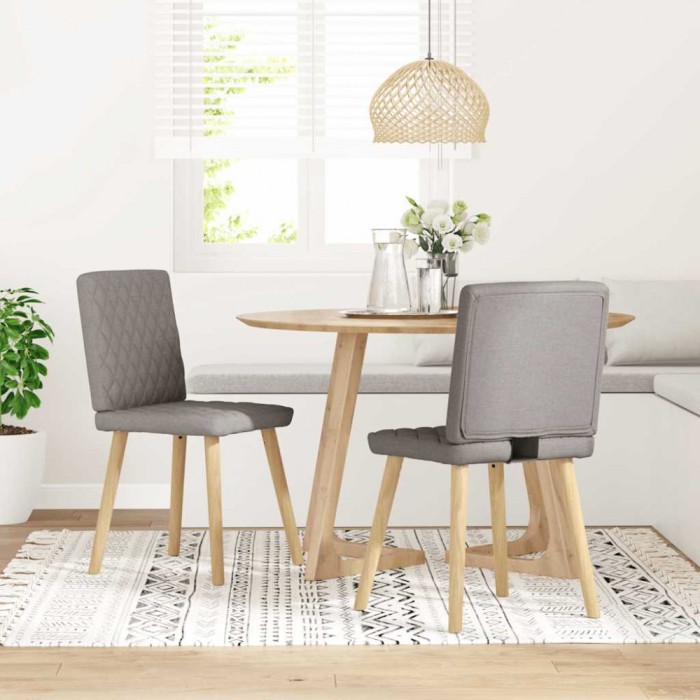Scaune de bucătărie, 2 buc., gri taupe, material textil