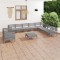 vidaXL Set mobilier de grădină, 11 piese, gri, lemn masiv de pin 3083201