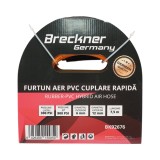 Furtun aer compresor 7,5 m din PVC cu cuplare rapida universala Breckner