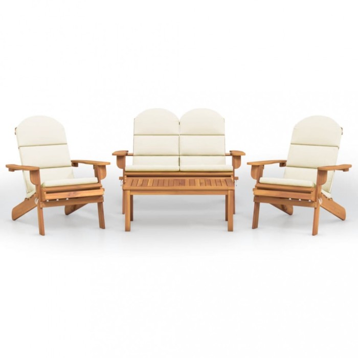 Set mobilier de gradina Adirondack, 4 piese, lemn masiv acacia
