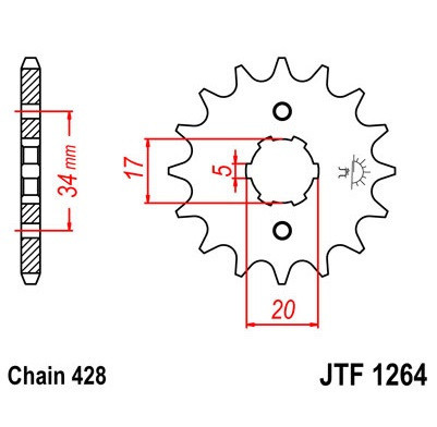 Pinion fata 16 dinti pas lant 428 &ndash; Honda CBF 125 M9 - CBF 125 MA-MD (09-13) 125cc