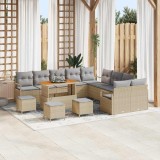 Cumpara ieftin Set de canapele pentru grădină cu pernă 14 pcs Bej Rattan poli