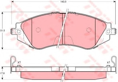 Set placute frana,frana disc DAEWOO LEGANZA (KLAV) (1997 - 2004) TRW GDB3171 foto