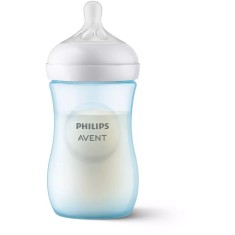 Biberon Philips Avent Natural Response SCY903/21, 260 ml, tetina care functioneaza ca sanul mamei, cu debit 3, tetina fara scurgeri, +1 luni, fara BPA