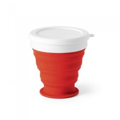 Pahar pliabil din silicon pentru calatorie cu capac din PP, 9 cm, 250 ml