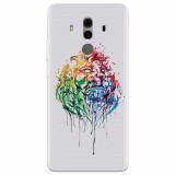 Husa silicon pentru Huawei Mate 10, Paint Illustration Lion Head