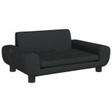 Cumpara ieftin Pat de caini, negru, 70x45x33 cm, catifea