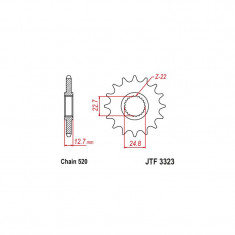 MBS Pinion fata 520 Z22 Polaris ATV, Cod Produs: JTF332322