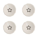 Cumpara ieftin Set 4 butoni mobilier ceramica neagra bej Steluta 4x3/6 cm