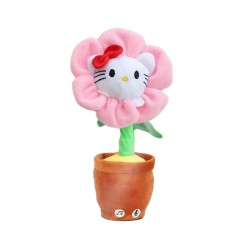 Jucarie de Plus Interactiva, Flippy, cu Acumulator si Cablu USB, 120 Cantece, Model Pisicuta Vorbitoare si Dansatoare, 33 x 12 cm Functie de Imitare s foto