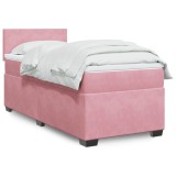 VidaXL Pat box spring cu saltea, roz, 80x200 cm, catifea 3286161